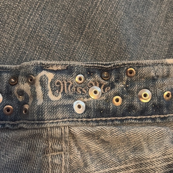 Miss Me Jeans Heavily Embellished Light Wash Distressed Size 30 Waist - Picture 8 of 12